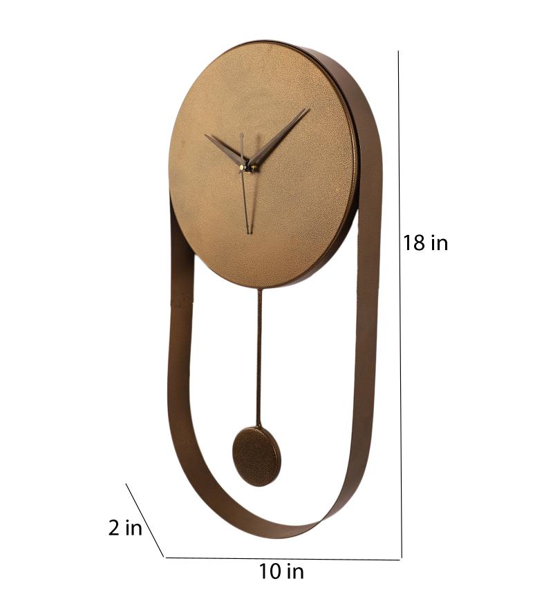 Brown Textured Pendulam Clock
