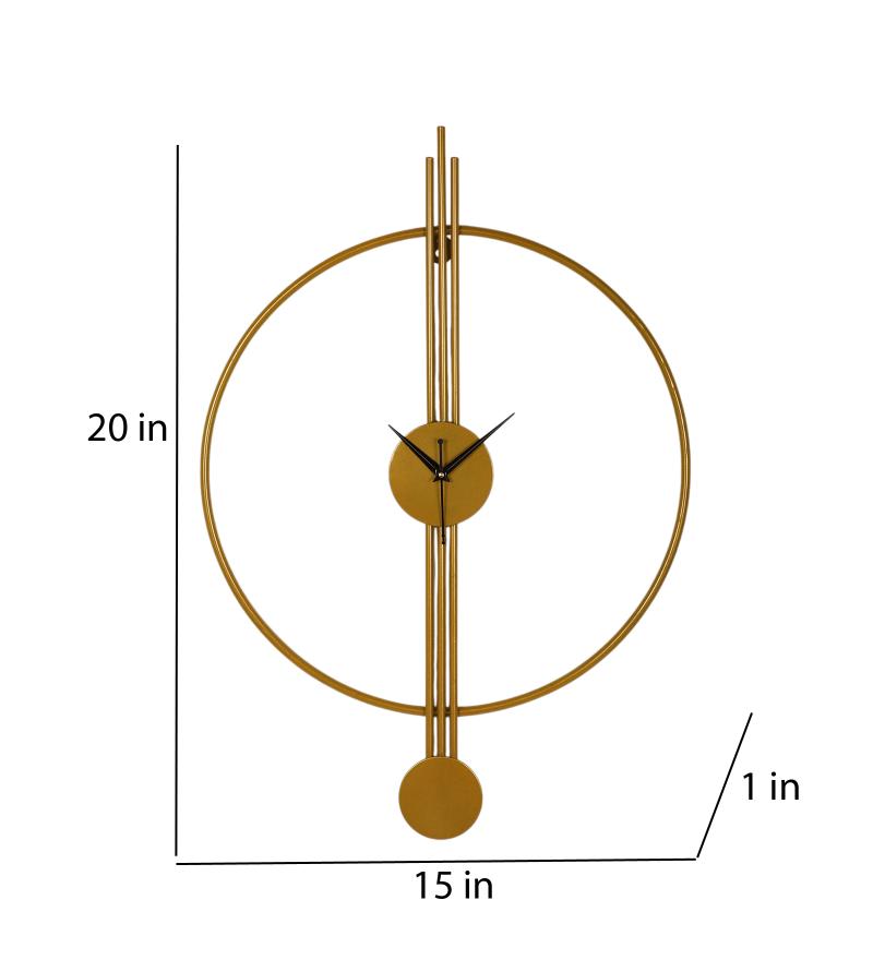 Ring & Stripe Clock Gold
