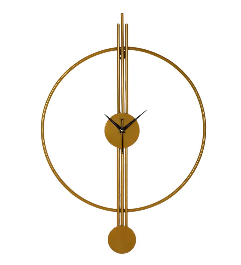 Ring & Stripe Clock Gold