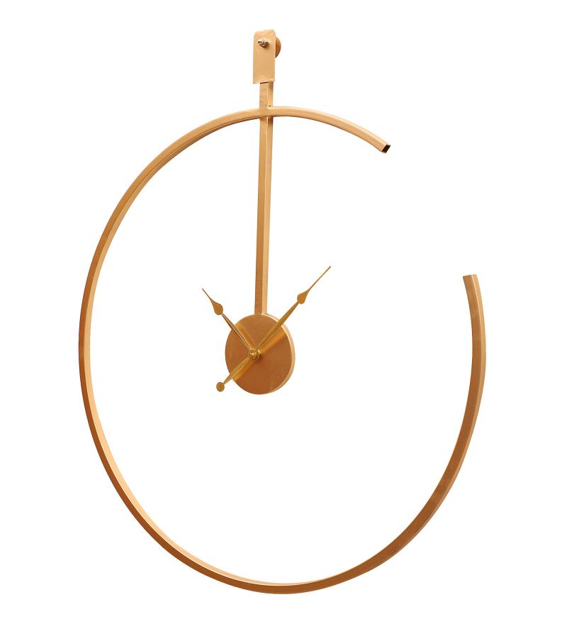 Gold Pipe Half Ring Clock
