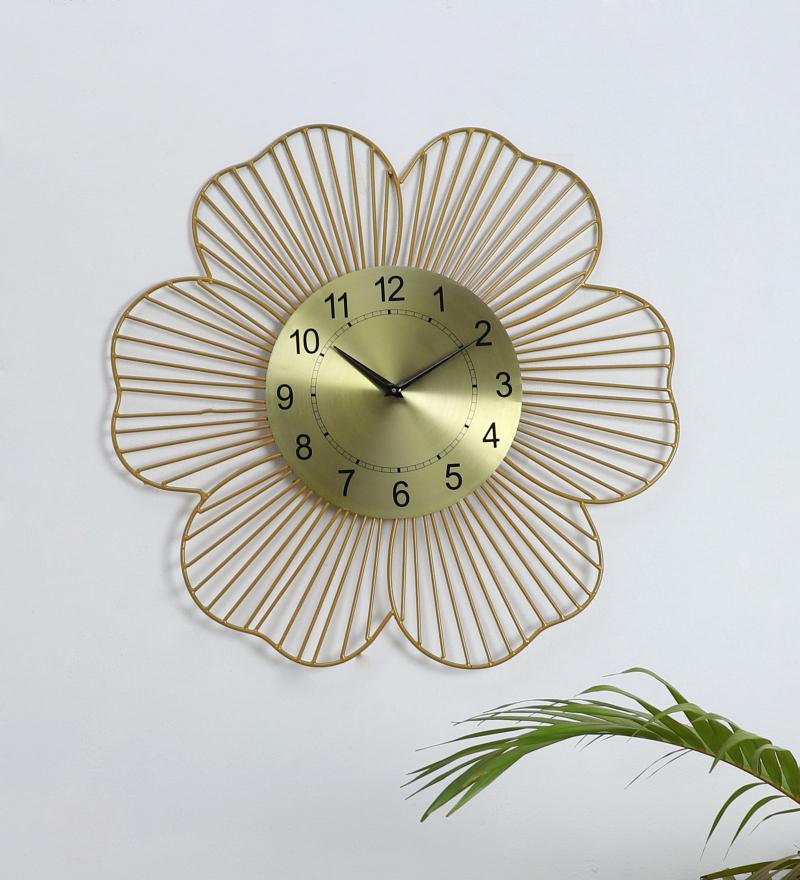 Gold Flower Shape Wall Mirror